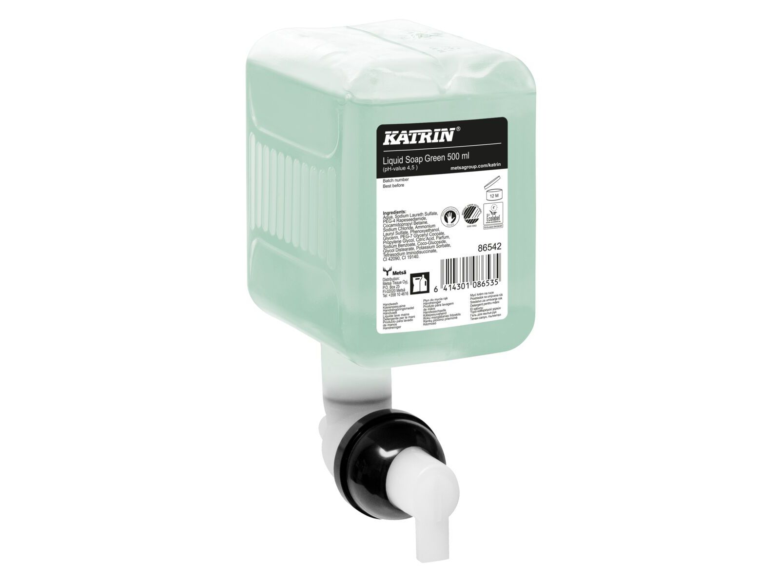 Mydło KATRIN 86542 Green Łagodne Zapach Brzozy Karton 12x 500ml
